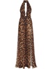 leopard-print long dress