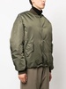 ruched-sleeve padded bomber jacket