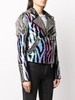 zebra leather biker jacket