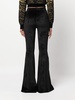 velvet flared trousers