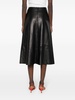 Rock leather midi skirt