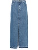 mid-rise denim maxi skirt