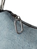 denim logo hobo bag