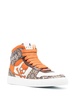 paisley-print high-top leather sneakers