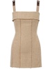 square-neck linen minidress