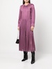 shirred-neck long-sleeved dress