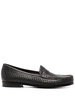 interwoven-design leather loafers