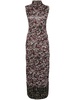 Anagram-embroidered knit-print dress