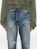 Crossover distressed skinny jeans