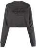 monogram-embroidered cropped sweatshirt