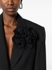 floral-appliqué single-breasted blazer