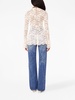 floral-lace pleated blouse