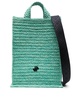 JP-patch raffia tote bag