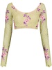 Pansy Sauvages floral-embroidered crop top