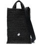 Vertical JP raffia tote bag