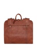 buckle-fastened leather garment bag