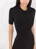 zip-charm lurex knitted mini dress