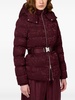 jacquard logo belted puffer coat