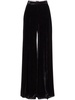 high-rise wide-leg velvet trousers