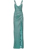 snake-print rhinestone-embellished maxi dress