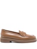 Aqua leather loafers