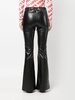 faux-leather flared trousers