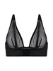 stripe mesh soft cup bra