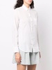 long-sleeved semi-sheer shirt 