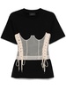 corset-insert short-sleeve T-shirt