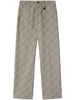 checked straight-leg trousers