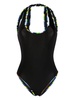 Iride-print cut-out swimsuit