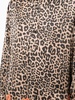 leopard print lace-trim blouse