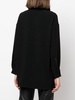 high-neck exposed-seam top