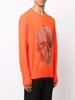 Skull print crewneck sweater