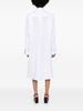 White Side-Stripe Cotton Shirt Dress