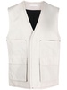 cotton-linen cargo gilet