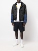 hooded colour-block panel jacket