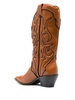 Brown Leather Olive Cowboy Boots