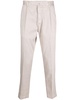 straight-leg box-pleat trousers