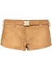 belted suede shorts