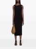 asymmetric-neck sleeveless midi dress