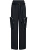 Blouson belted-waist trousers