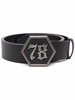 gothic logo-buckle belt