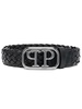 logo buckle braided belt