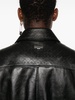 embossed leather aviator jacket