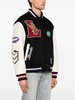 Black Logo-Patch Varsity Jacket