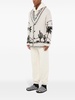 desert print-knitted fringed cardigan 