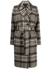 plaid-check double-breasted wool coat