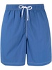 logo-patch flap-pocket swim shorts 