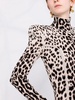 structured-shoulder leopard dress